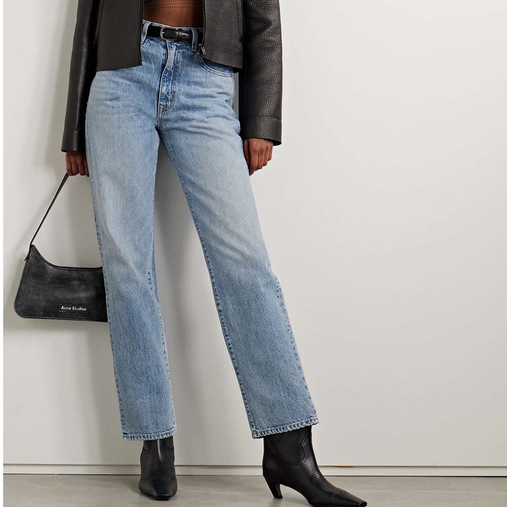 SLVRLAKE Brooklyn High-Rise Relaxed Straight-Leg Jeans in Lonesome Road Size 27